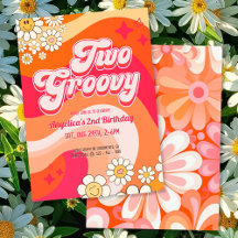 Dois Groovy Colorful Girly Birthday