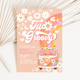 Convite DOIS Groovy Girl Rosa Pêssego Van Daisy 2º Anivers