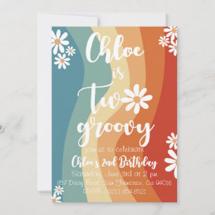 Convite Dois Groovy Retro