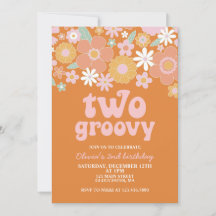 dois Groovy Retro Floral 2º aniversário
