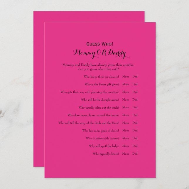 Convite Dois jogos de Chá de fraldas (Frente/Verso)