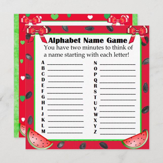 Convite Dois Jogos de Chá de fraldas Lateral Melancia Pens (Frente/Verso)