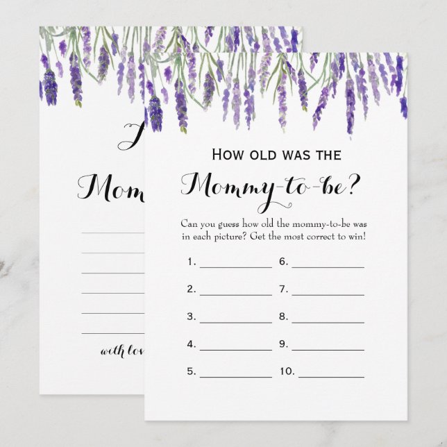 Convite Dois jogos de Chá de fraldas - Quão Antigos | Acon (Frente/Verso)