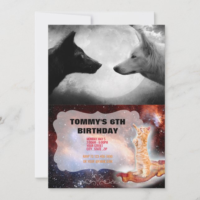 Convite Dois lobos se encarando (Frente)