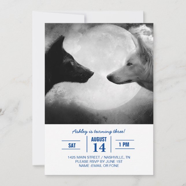 Convite Dois lobos se encarando (Frente)