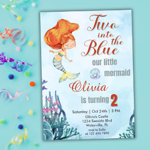 Convite Dois no segundo aniversário Azul das Moças da Sere