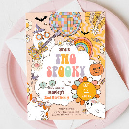 Convite Dois Noivado do 2º Aniversário do Retro Halloween