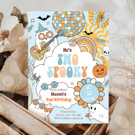 Convite Dois Noivado do 2º Aniversário do Retro Halloween