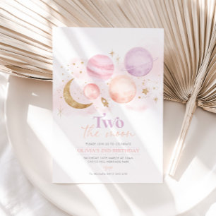 Convite Dois O Espaço Da segundo aniversário Da Lua