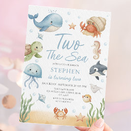 Convite Dois O Mar Está Fazendo Dois Aniversário de Animai