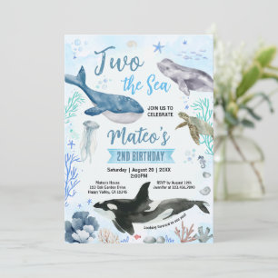 Convite Dois O Menino do Mar 2º Festa de Aniversário Aquar