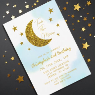 Convite Dois O segundo aniversário Da Lua