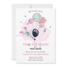 Dois O segundo aniversário Da Moon Astronauta Spac