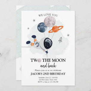 Convite Dois O segundo aniversário Do Astronauta Espacial 