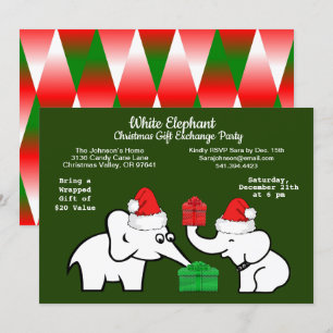 Convite Dois Padrão de Natal de Elefante Branco, ZPR