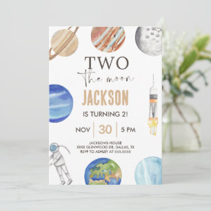 Convite Dois Para a Lua   Decoração de Aniversário do Mode