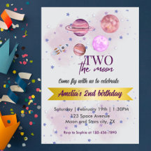 Dois Para a Lua Menina de 2 Anos de Idade Lua Estr
