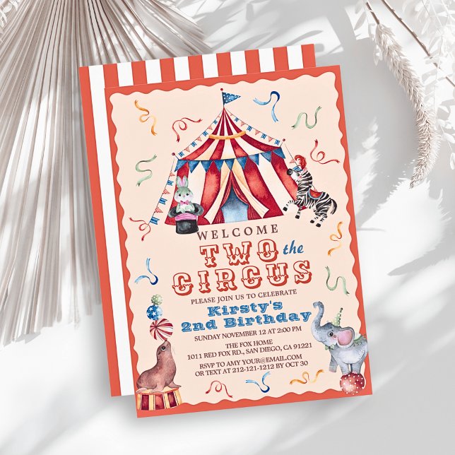 Convite Dois para a Tenda do Circo de Carnaval Animais 2º  (Criador carregado)