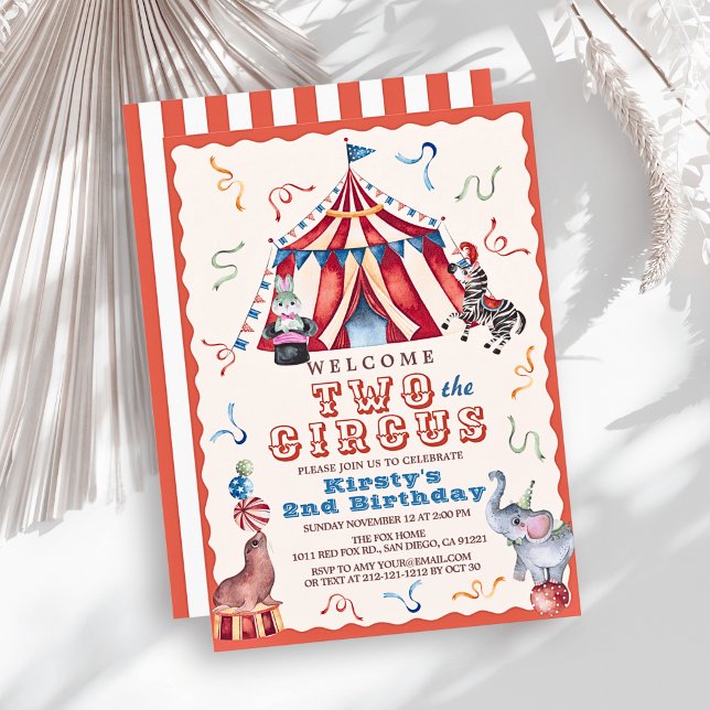 Convite Dois para a Tenda do Circo de Carnaval Animais 2º  (Criador carregado)