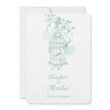 Dois pássaros apaixonados abrindo o casamento