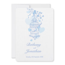 Dois pássaros azuis abrem casamento de aves