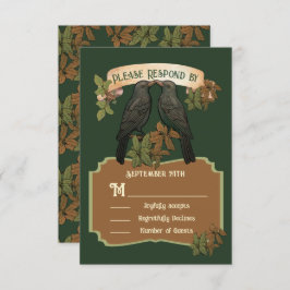 Convite Dois Pássaros do Amor Arte Folk RSVP