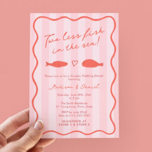 Convite Dois Peixes Menos Desenhados À Mão No Chá Dos Casa