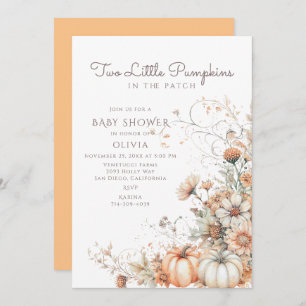 Convite Dois Pequenos Chás de fraldas