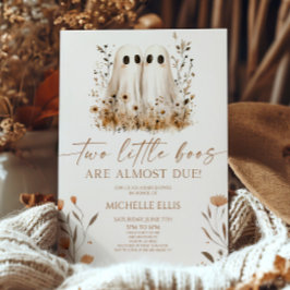 Convite Dois Pequenos Chás de fraldas Ghost Globe Gêmeos