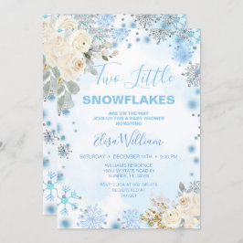 Convite Dois pequenos Flocos de Neve Azul estão a caminho