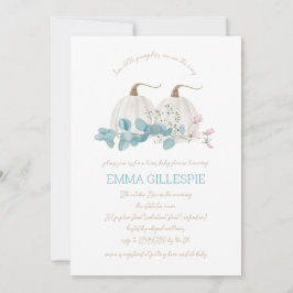 Convite Dois Pequenos Pumpkins Queda Chá de fraldas Gêmeos