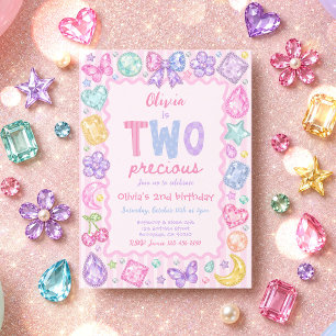 Convite Dois Prezados Brinquedos Gem Jewel Aniversário de