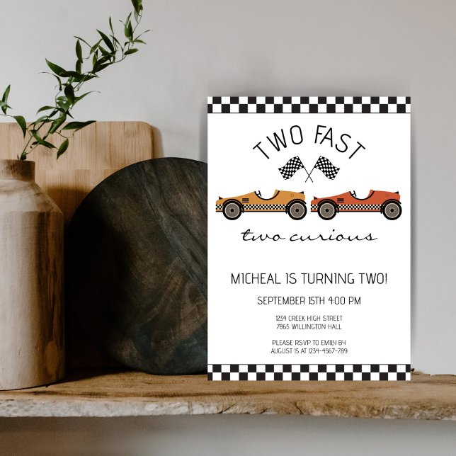 Convite Dois Rápidos Dois Curiosos Carros De Corrida Segun (Criador carregado)