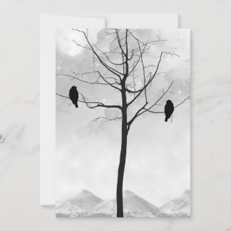 Convite Dois Ravens no Casamento de Gótico Silhouette