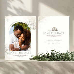 Convite Dois são melhores que um - Save the Date Cristão