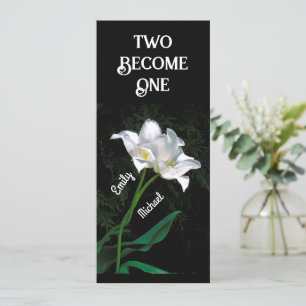 CONVITE "DOIS SE TORNAM UM" — 2 TULIPS BRANCOS INTERTWINAD