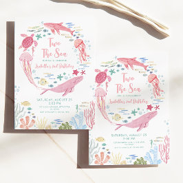 Convite Dois segundo aniversário Das Garotas Do Mar