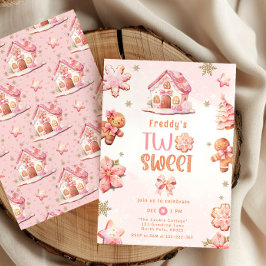 Convite Dois segundo aniversário de biscoitos de Natal Doc