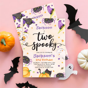 Convite Dois segundo aniversário de Dia das Bruxas Spooky