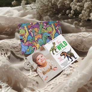 Convite Dois segundo aniversário de Dinossauro do Partido 