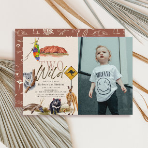 Convite Dois segundo aniversário de Foto de Animais Selvag