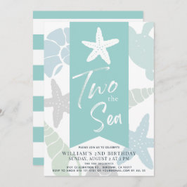 Convite Dois segundo aniversário de tartaruga-de-estrelas