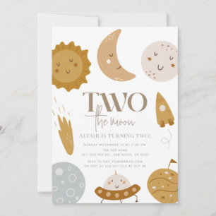 Convite Dois segundo aniversário do Espaço da Lua Boho