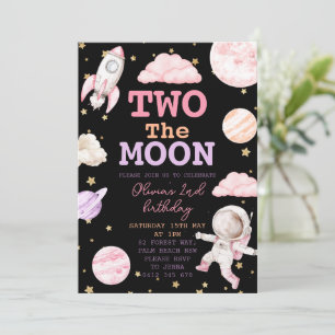 Convite Dois segundo aniversário do Espaço da Moon Girl