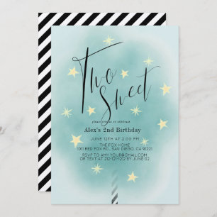 Convite Dois segundo aniversário doce de algodão doce e al