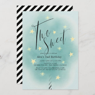 Convite Dois segundo aniversário doce de algodão doce e al