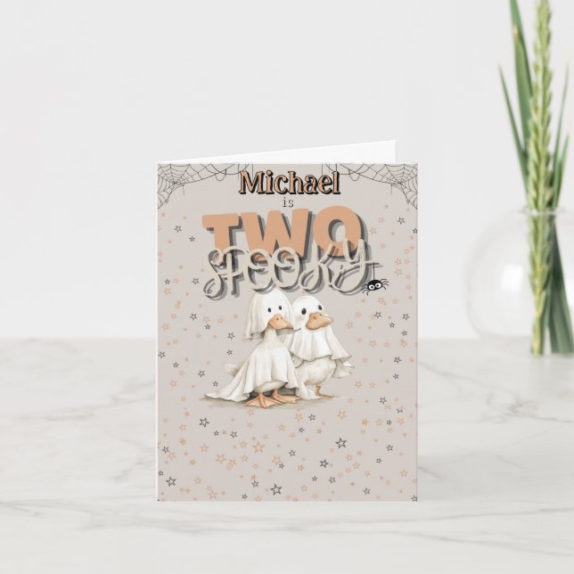 Convite Dois segundo aniversário Fantasma de Feliz Hallowe (Frente)