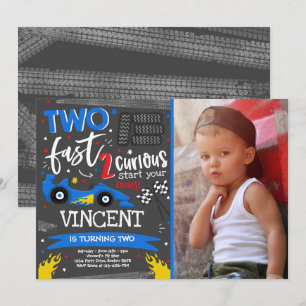 Convite Dois segundos aniversários de Carro Vermelho de C