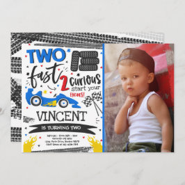 Convite Dois segundos aniversários de Carro Vermelho de Co