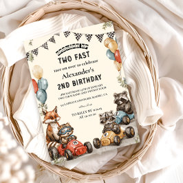 Convite Dois segundos aniversários Rápidos De Animais Da F